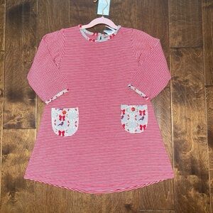 Brother and Sissy Tara Collection Red and Gray Striped holiday outfit size 10